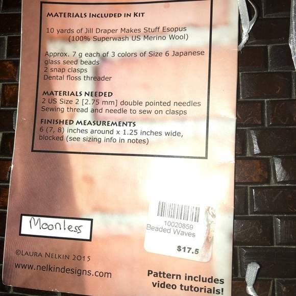 2 DIY complete Beaded Waves Cuff Bracelet Kits by Nelkin Designs.Moonless/Silver - Picture 5 of 9